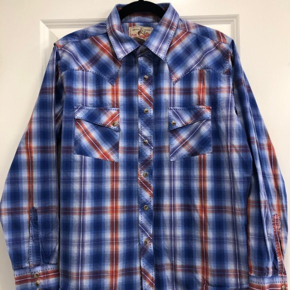 Wranglers Men's Button Down Shirt Size‎ Large Pearl Buttons